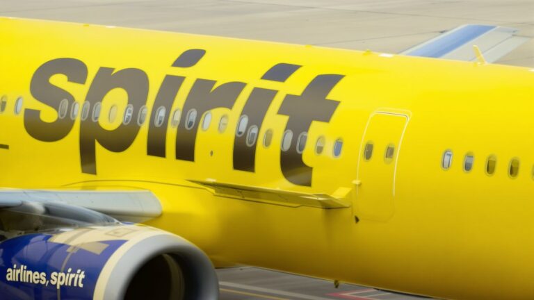Spirit Airlines plane on tarmac