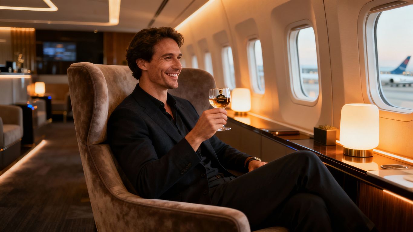 Delta Sky Club lounge with comfortable seating and traveler.