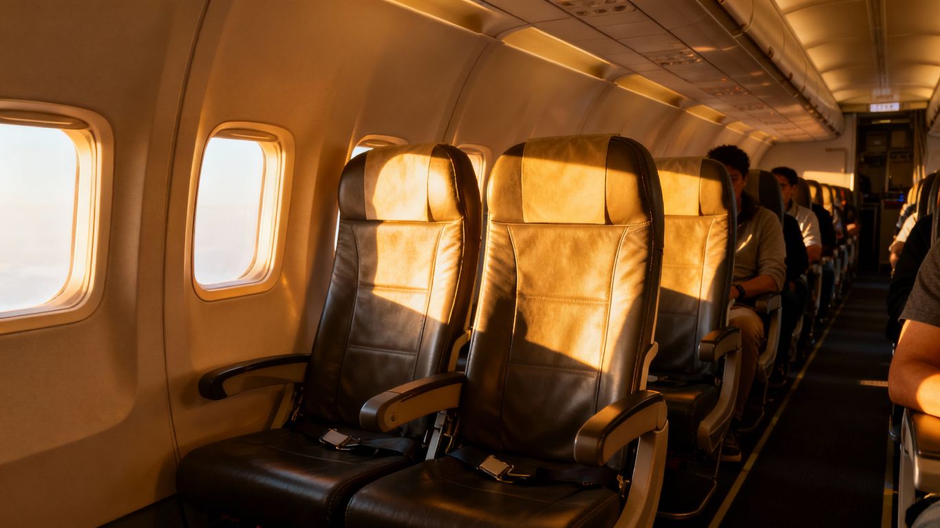 Empty middle seats on a Delta airplane.