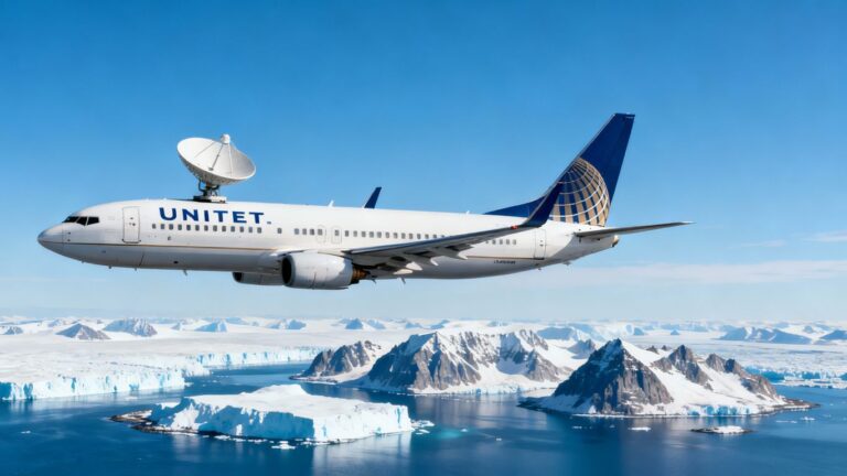 United Airlines plane, Starlink Wi-Fi, Greenland flights.
